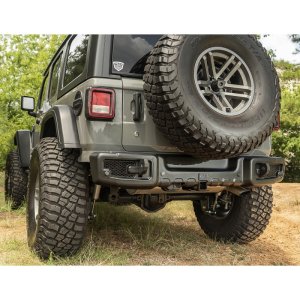 Jeep Wrangler JK Bumper - Rear - Rugged Ridge - Spartacus, Stamped Steel - Satin Black - `07-`18